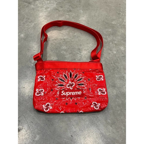 Supreme Red Bandana Side Bag